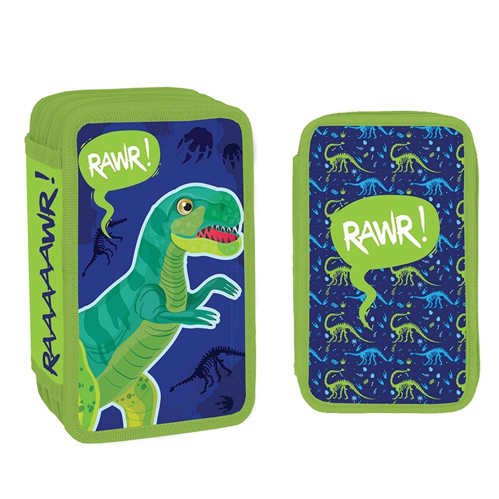 Penar lumea dinozaurilor, 39 de piese, 3 compartimente cu fermoar, 20 x 14 x 6.5 cm - imagine 6